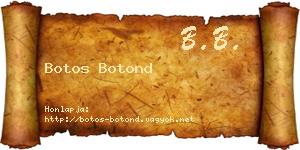 Botos Botond névjegykártya